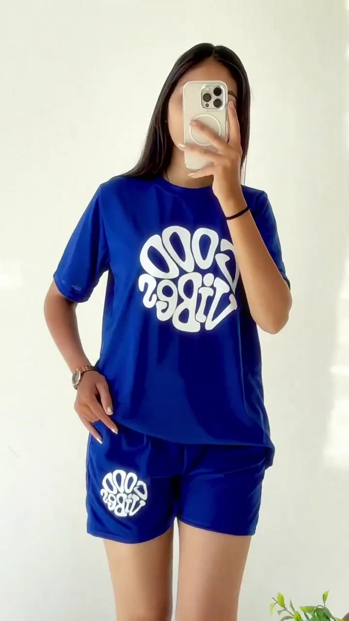💙✨ Cool Vibes Co-Ord Lounge Set – Comfy Chic Everyday Wear 😎🩳