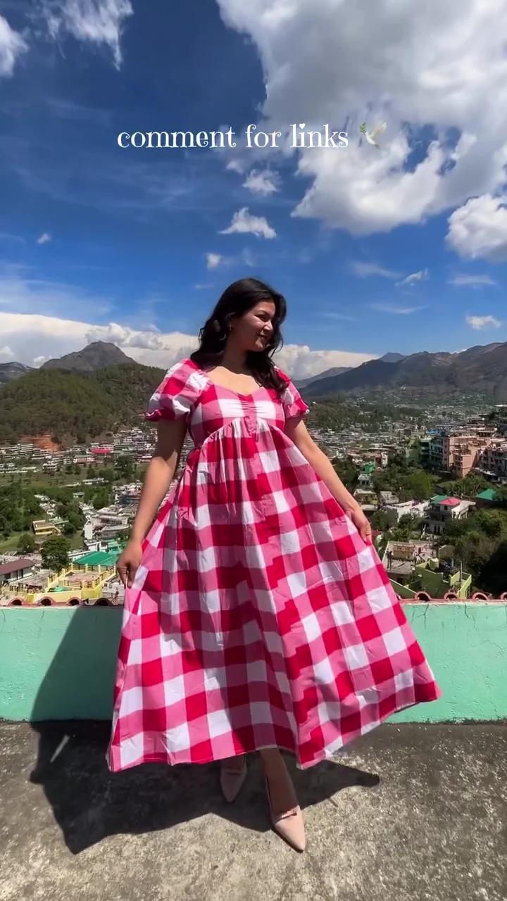 ❤️✨ Red & White Gingham Maxi Dress – Picnic Perfect Summer Statement 🌸☀️