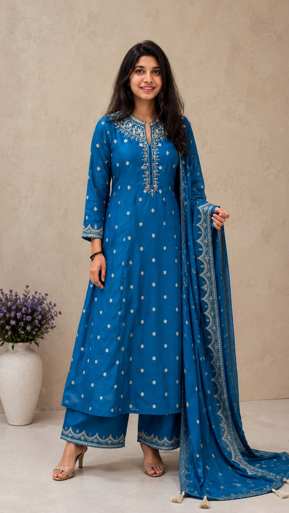 💙 Azure Grace Embroidered Kurta Set – Effortless Elegance for Every Occasion ✨🌿