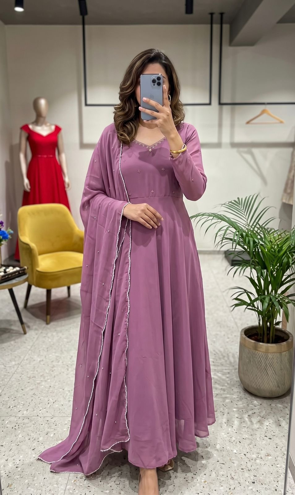 *PLUM HANDWORK ANARKALI 💟🌸✨*